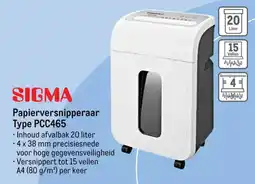 Makro Sigma Papierversnipperaar Type PCC465 aanbieding