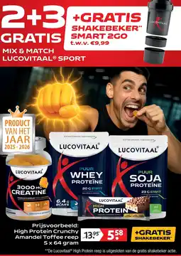 Lucovitaal Lucovitaal High Protein Crunchy Amandel Toffee reep aanbieding
