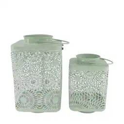 Van Cranenbroek Lantaarn metaal groen 19 x 19 x 33 aanbieding