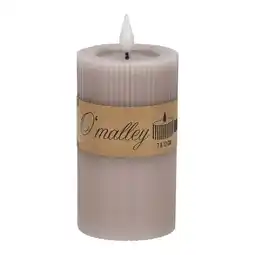 Van Cranenbroek Kaars rib melt LED 7 x 12 cm taupe aanbieding