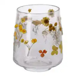 Van Cranenbroek Kaarshouder droogbloem geel 10 x 12 cm aanbieding