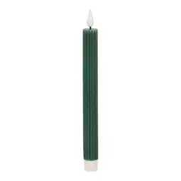 Van Cranenbroek LED dinerkaars ribbel donker groen 25 cm aanbieding