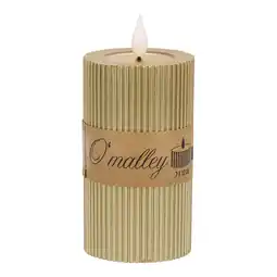 Van Cranenbroek Kaars rib melt LED 7 x 12 cm goud aanbieding