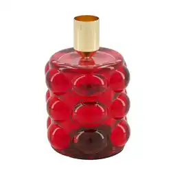 Van Cranenbroek Kaarshouder glas rood 8 x 12 cm aanbieding