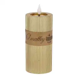 Van Cranenbroek Kaars rib melt LED 7 x 15 cm goud aanbieding