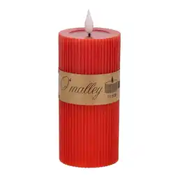 Van Cranenbroek Kaars rib melt LED 7 x 15 cm rood aanbieding