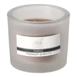 Van Cranenbroek Kaars glas 9 x 8 cm taupe O'malley aanbieding