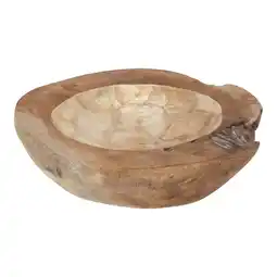 Van Cranenbroek Bowl teak schelpen 27 x 6 cm aanbieding