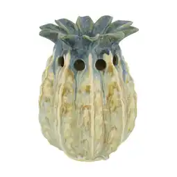 Van Cranenbroek Vaas ananas keramiek blauw 19 x 19 x 25 cm aanbieding