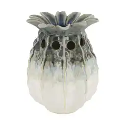 Van Cranenbroek Vaas ananas keramiek grijs 19 x 19 x 25 cm aanbieding