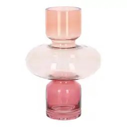 Van Cranenbroek Vaas glas 2tone roze 28 cm aanbieding