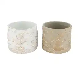 Van Cranenbroek Pot cement brushed gold 12 x 10 cm 2 assorti aanbieding