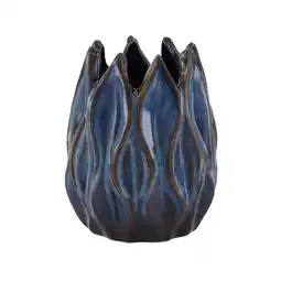 Van Cranenbroek Vaas keramiek blauw 11 x 11 x 14 cm aanbieding
