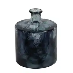 Van Cranenbroek Fles glas recycle blauw 20 x 20 x 26 cm aanbieding
