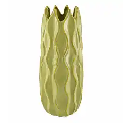Van Cranenbroek Vaas keramiek 14 x 14 x 33 cm groen aanbieding
