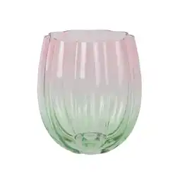 Van Cranenbroek Drinkglas Masos groen/roze 10 cm aanbieding