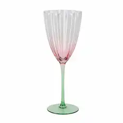Van Cranenbroek Champagneglas Masos groen roze 23 cm aanbieding