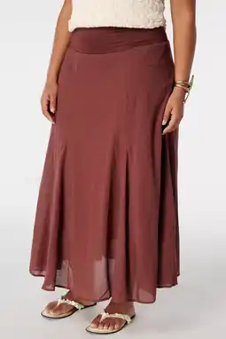 Wehkamp MS Mode midi ballonrok Plus Size - bruin aanbieding