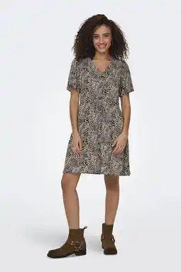 Wehkamp ONLY korte jurk bruin aanbieding