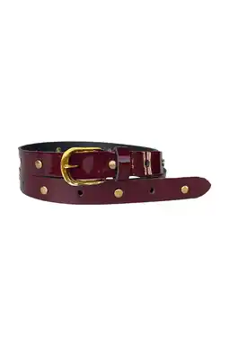 Wehkamp Pinned by K leren riem met studs bordeauxrood aanbieding