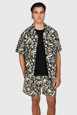 Wehkamp Brunotti overhemd all over print zwart/ecru aanbieding