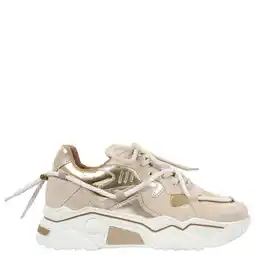 Wehkamp DWRS Jupiter chunky leren sneakers goud/beige aanbieding