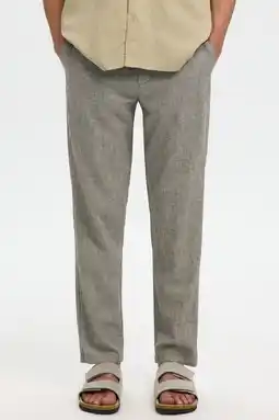 Wehkamp Selected BRODY slim tapered chino met linnen bruin aanbieding