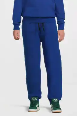 Wehkamp Orange Stars fleece joggingbroek met contrasterende bies blauw aanbieding