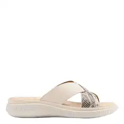 Wehkamp Easy Street imitatieleren slippers beige/bruin aanbieding