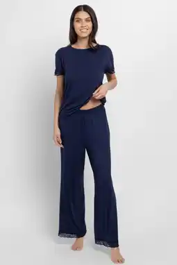 Wehkamp Dorina Curve pyjamabroek Aurora donkerblauw aanbieding