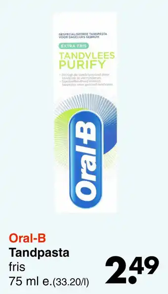 Wibra Oral-B Tandpasta aanbieding