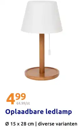 Action Oplaadbare ledlamp aanbieding