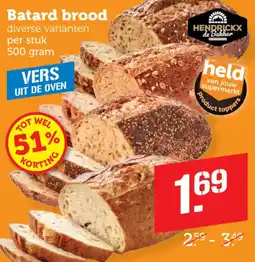Coop Hendrickx de Bakker batard brood aanbieding