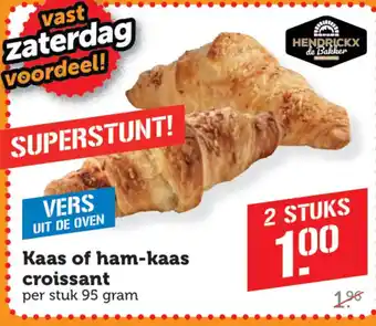 Coop hendrickx de bakker kaas of ham-kaas croissant aanbieding