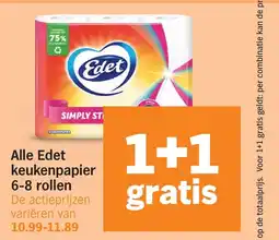 Albert Heijn Alle Edet keukenpapier 6-8 rollen aanbieding