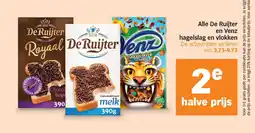 Albert Heijn Alle De Ruijter en Venz hagelslag en vlokken aanbieding