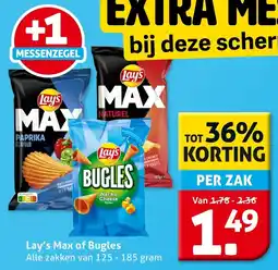 Hoogvliet Lay's Max of Bugles aanbieding