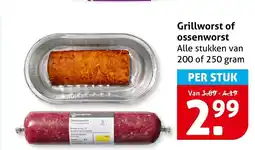 Hoogvliet Grillworst of Ossenworst aanbieding
