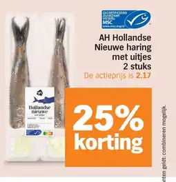 Albert Heijn AH Hollandse Nieuwe haring met uitjes 2 stuks aanbieding