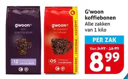 Hoogvliet G'woon koffiebonen aanbieding