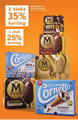 Albert Heijn Alle Magnum en Cornetto handijs aanbieding