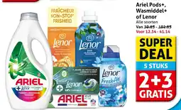 Hoogvliet Ariel Pods+, Wasmiddel+ of Lenor aanbieding