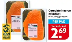 Hoogvliet Gerookte Noorse Zalmfilet aanbieding