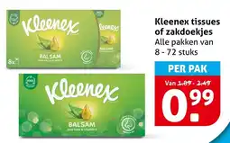 Hoogvliet Kleenex tissues of zakdoekjes aanbieding