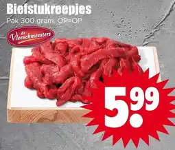 Dirk de Vleeschmeesters Biefstukkreepjes aanbieding