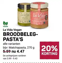 Ekoplaza La Vida Vegan BROODBELEG-PASTA'S aanbieding
