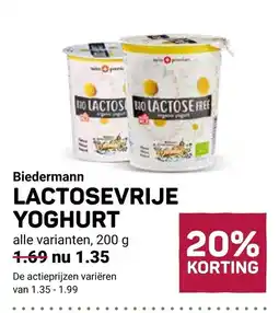 Ekoplaza Biedermann LACTOSEVRIJE YOGHURT aanbieding