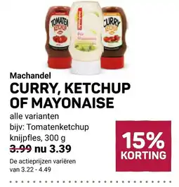 Ekoplaza Machandel curry, ketchup of mayonaise aanbieding