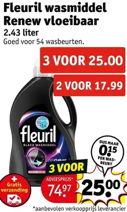 Kruidvat Fleuril wasmiddel Renew vloeibaar aanbieding