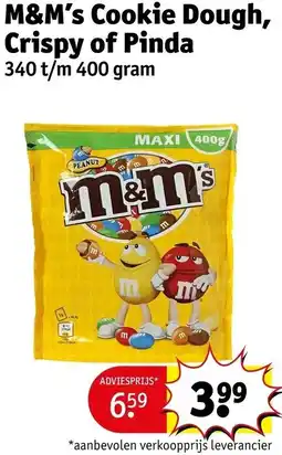 Kruidvat M&M's Cookie Dough, Crispy of Pinda aanbieding
